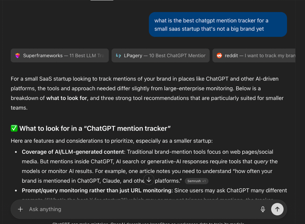 chat interface