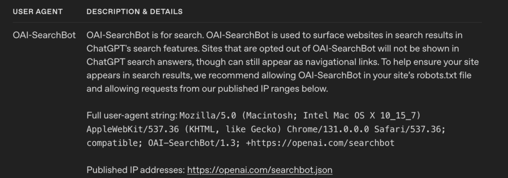 oai searchbot
